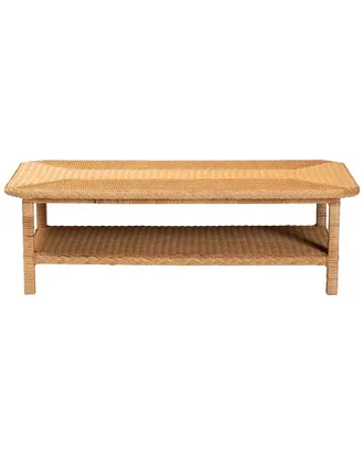 Baxton Studio Minahasa Bohemian Braided Rattan Coffee Table