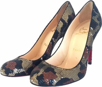 Christian Louboutin Fifi Paillettes Sequin Leopard Heels Size 36.5