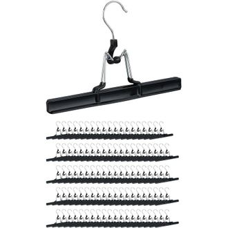 Relaxdays Pack De 100 Perchas Pantalones Y Faldas, Metal Y Pvc, 15.8 X 26 X 3 Cm, Negro
