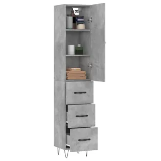 Berkfield Home Highboard Concrete Grey 34.5x34x180 cm Engineered Wood