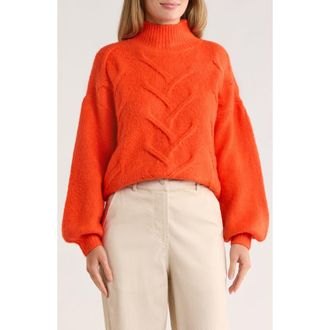 FRNCH Naina Cable Knit Sweater in Orange at Nordstrom Rack, Size Small