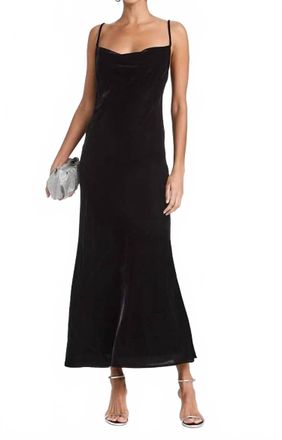 Rhode Resort Jemima Velvet Midi Dress In Black