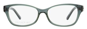 Swarovski SK5430 Crystal-Accented Rounded Rectangle Eyeglasses - Gray