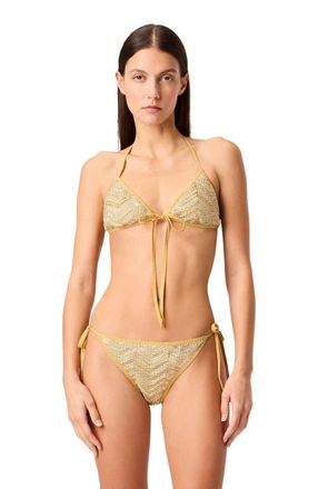 Missoni Triangle Mesh Bikini With Zigzag Pattern And Sequins in Gold at Nordstrom, Size 42 It