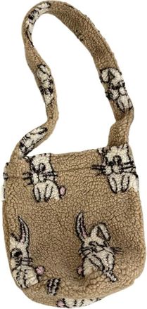 Generic Autumn and winter shoulder bag womens plush casual large-capacity crossbody bag(04,27 * 30cm)