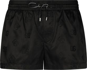Dolce & Gabbana DG Monogram jacquard swim shorts - men - Polyamide/Polyester/Spandex/Elastane - 6 - Black