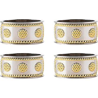 Juliska Berry & Thread Set of 4 Napkin Rings in Silver/Gold at Nordstrom