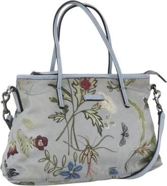 Gucci Pre-owned Handbags, female, Blue, Size: ONE SIZE Pre-owned Vintage Canvas Handbag