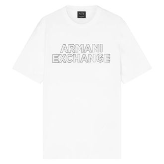 A|X Armani Exchange Logo T-Shirt - Heren - T-shirts - Wit - M - Katoen - Tops
