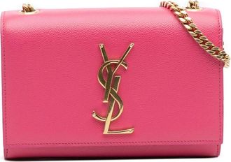 Saint Laurent Pre-owned Cross Body Bags, female, Pink, Size: ONE SIZE Pre-owned Chain Leather Wallet