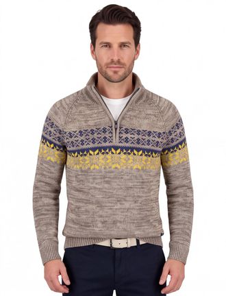 N-Z-A- NEW ZEALAND AUCKLAND trui New Zealand beige print katoen