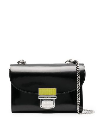 Msgm Schoudertas met gegraveerd logo - Zwart