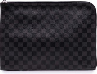 Louis Vuitton Pre-owned Womens Pochette Jour Gm Clutch - Dark Grey Textile - One Size