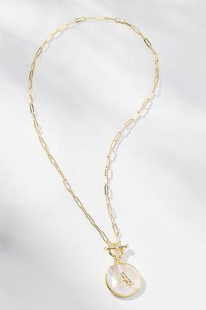 Melinda Maria Love Letters Medallion Monogram Necklace