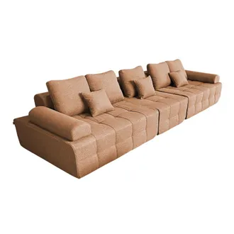 Oviala Sof&aacute; de tela de 5 plazas terracota l 365 cm