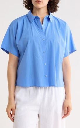 Eileen Fisher Classic Collared Organic Cotton Shirt in Ultramarine at Nordstrom Rack, Size Xx-Small