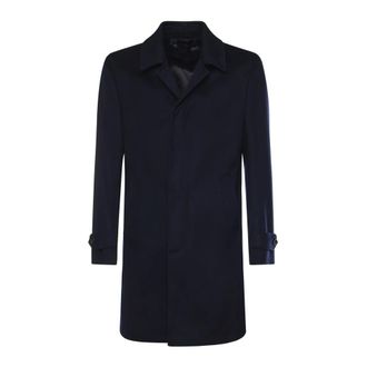 Luigi Bianchi Mantova Single-Breasted Coats, male, Blue, Size: 4XL Single-Breasted Coats