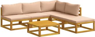 vidaXL Juego De Sof&aacute; 6 Uds. Natural Madera De Acacia S&oacute;lida Vidaxl