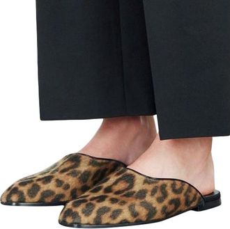 Stella McCartney Leopard Print Faux Calf Hair Mules Size 36