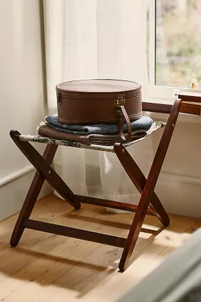 Anthropologie Printed Sling Fabric Luggage Rack