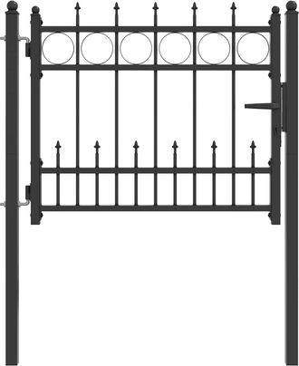 vidaXL Puerta De Cerca Horst 100 X 75 Cm Metal Negro Con Cerradura Vidaxl