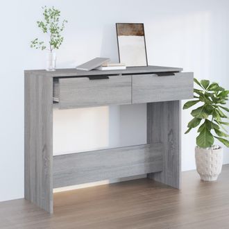 vidaXL Mesa Consola Madera Contrachapada Gris Sonoma 90x36x75 Cm Vidaxl