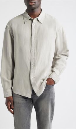 Frame Denim Classic Front Snap Shirt in Light Stone at Nordstrom, Size X-Large