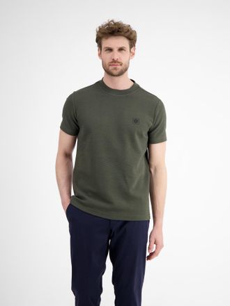 Lerros T-Shirt LERROS Herren T-Shirt in Strukturqualit&auml;t, Herren, Gr. M, nordic olive, 99% Baumwolle, 1% Elasthan, Rundhals, Shirts T-Shirt