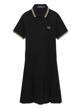 Fred Perry Geplooide polojurk - Zwart