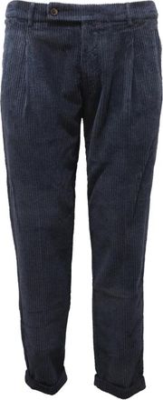 Berwich Fluwelen Broek Marineblauw Made in Italy - Heren - Slim Fit Broeken - Blauw - XS - Broeken