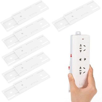 OEM Juego De 6 Soportes Autoadhesivos Para Regletas Y Enchufes, Ideales Para Fijar De Forma Segura Regletas Y Cables A Diversas Superficies