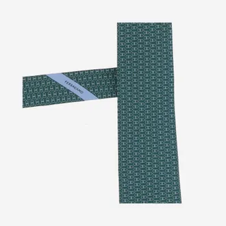 Ferragamo Printed Silk Necktie - Green