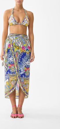 Camilla Eyelet Wrap Long Sarong W Tie Waist in Espa&ntilde;a Nirvana at Nordstrom, Size Large