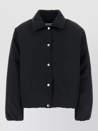 Jil Sander polyester down jacket collared cropped elastic cuffs