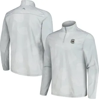 Tommy Bahama Mens Tommy Bahama Gray South Carolina Gamecocks Delray Frond IslandZone Half-Zip Jacket at Nordstrom, Size X-Large