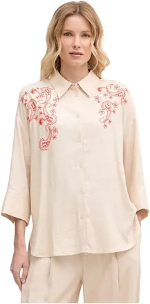 Mos Mosh MOS Mosh, Overhemden, Dames, Beige, L, Linnen, Audri Coleen Shirt