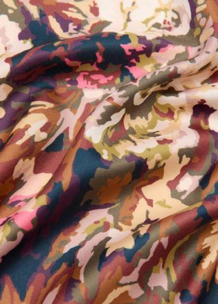 Mango Foulard satinato floreale marrone - Donna - Taglia unica - MANGO