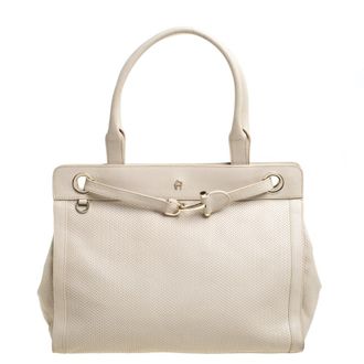 Aigner Cavallina Cream Leather Totes Bag