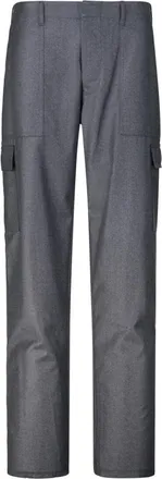 Etro Wollen Broek met Relaxte Pasvorm en Zakken - Heren - Straight fit broeken - Grijs - XL - Wol - Broeken