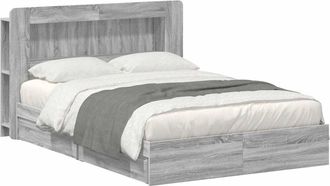 vidaXL Estructura De Cama Con Almacenamiento Sonoma Gris 140 X 200 Cm Vidaxl