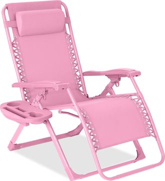 Best Choice Products Monochromatic Zero Gravity Chair, Folding Patio Recliner w/Side Tray, Headrest