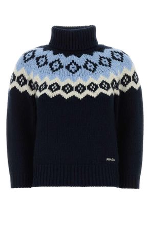 Prada Dark Blue Wool Blend Sweater