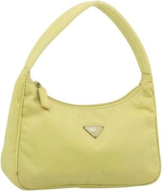 Prada Pre-owned Vintage Nylon Shoulder Bag - Dames - Vintage Schoudertas - Geel - ONE Size - Nylon - Vintage