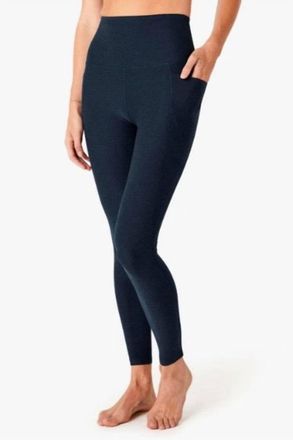 Beyond Yoga Pocket Hi Waist Midi Leggings In Navy