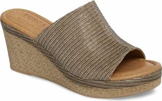 Easy Street Womens Tuscany Octavia Glitter Slides In Gold