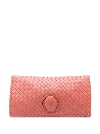 Bottega Veneta 2012-2025 Nappa Intrecciato Turn Lock clutch bag - women - Nappa Leather - One Size - Pink