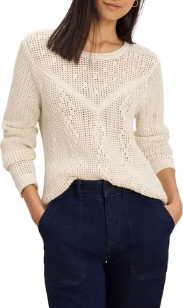 Nic+Zoe Diamond Stitch Mix Sweater in Coconut at Nordstrom, Size Xx-Large