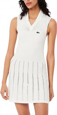 Lacoste Breathable Stretch Tennis Dress With Shorts In White