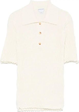 Bottega Veneta Ribbed Wool Polo Top - Womens - Wool