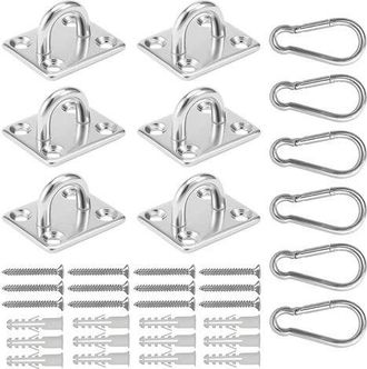 OEM 12 Piezas De Placa De Ojo De Acero Inoxidable M5, Placa De Mosquet&oacute;n, Anclaje De Acero Inoxidable 304, Gancho De Ojo De Acero Inoxidable, Ganchos De T